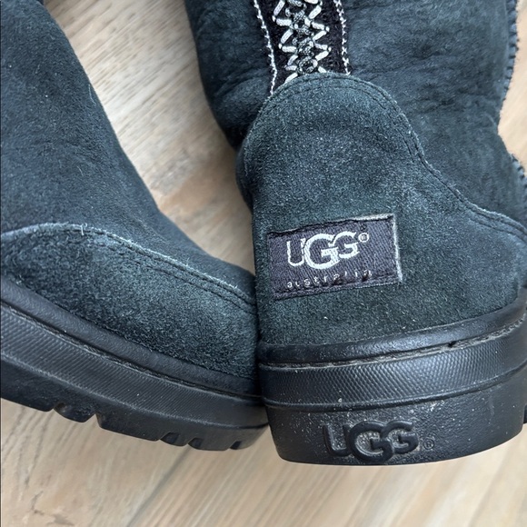 UGG Ultra Tall Black Braid Detail Boots Size 10 - Picture 11 of 14